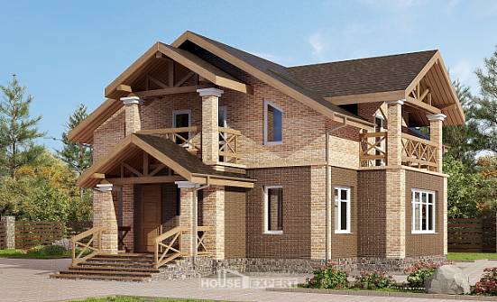 160-014-П Проект двухэтажного дома, доступный коттедж из пеноблока Нягань | Проекты домов от House Expert