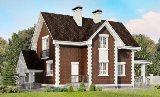 190-003-Л Проект двухэтажного дома мансардой и гаражом, красивый домик из блока Нягань | Проекты домов от House Expert