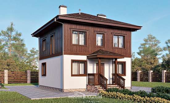 100-006-Л Проект двухэтажного дома, современный домик из пеноблока Нефтеюганск | Проекты домов от House Expert