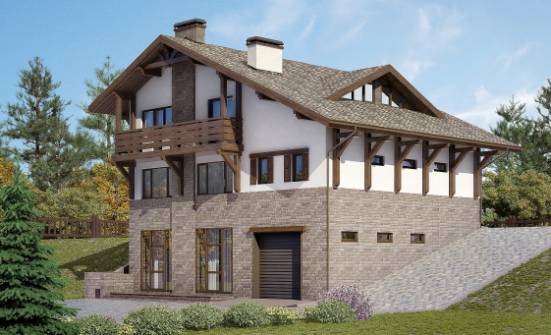 305-002-П Проект трехэтажного дома мансардой, классический домик из кирпича Радужный | Проекты домов от House Expert