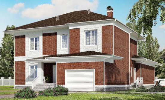 315-001-П Проект двухэтажного дома, гараж, уютный домик из кирпича Нягань | Проекты домов от House Expert
