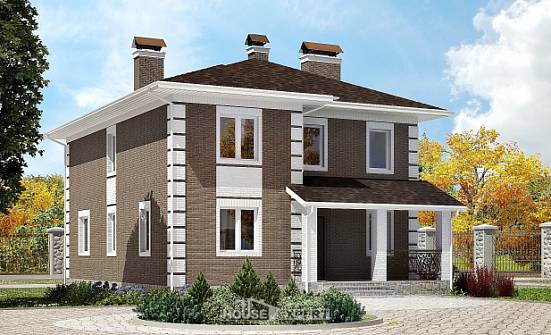 185-002-П Проект двухэтажного дома, компактный коттедж из бризолита Нижневартовск | Проекты домов от House Expert