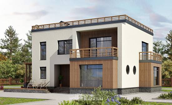 215-002-Л Проект двухэтажного дома, красивый загородный дом из газобетона Белоярский | Проекты домов от House Expert