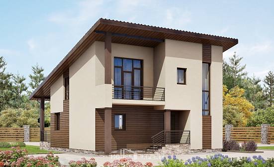 140-005-Л Проект двухэтажного дома мансардой, недорогой коттедж из пеноблока Сургут | Проекты домов от House Expert
