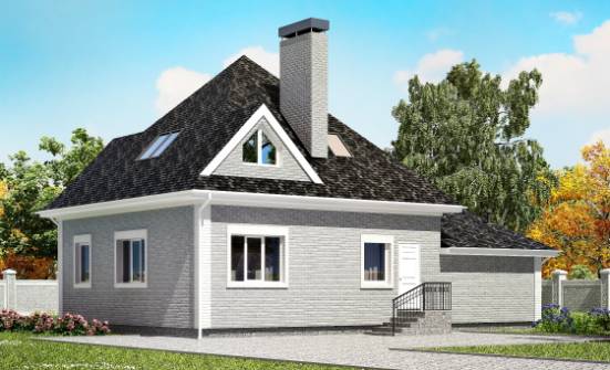 135-001-Л Проект двухэтажного дома мансардой и гаражом, уютный коттедж из кирпича Радужный | Проекты домов от House Expert