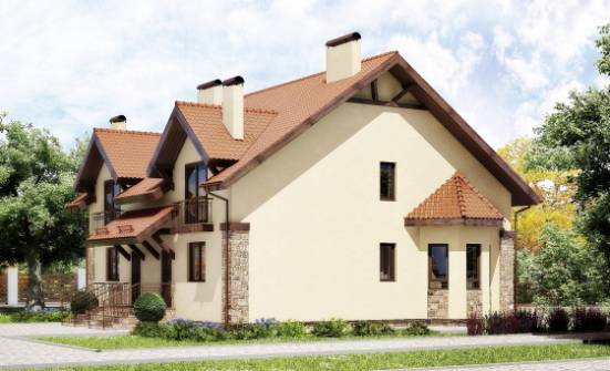 240-001-П Проект двухэтажного дома с мансардой, классический дом из арболита Сургут | Проекты домов от House Expert