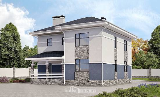 150-014-Л Проект двухэтажного дома, компактный коттедж из твинблока Радужный | Проекты домов от House Expert