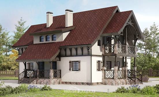 180-014-П Проект двухэтажного дома мансардный этаж, простой загородный дом из твинблока Когалым | Проекты домов от House Expert