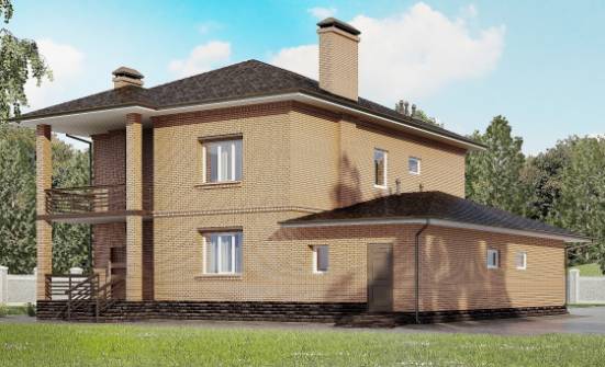 245-003-Л Проект двухэтажного дома, гараж, уютный коттедж из кирпича Югорск | Проекты домов от House Expert