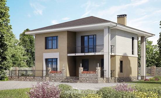 180-015-Л Проект двухэтажного дома, классический домик из арболита Урай | Проекты домов от House Expert