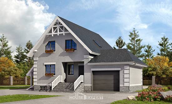 200-009-П Проект трехэтажного дома мансардой и гаражом, красивый домик из теплоблока Нягань | Проекты домов от House Expert