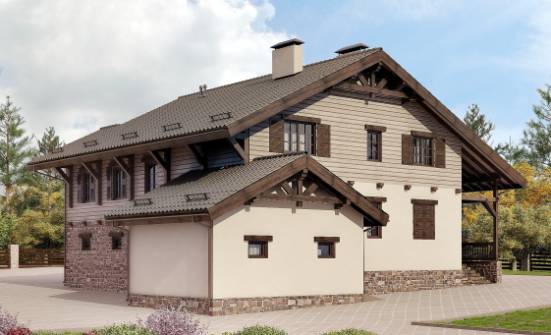 255-002-П Проект двухэтажного дома с мансардой и гаражом, современный дом из теплоблока Нижневартовск | Проекты домов от House Expert