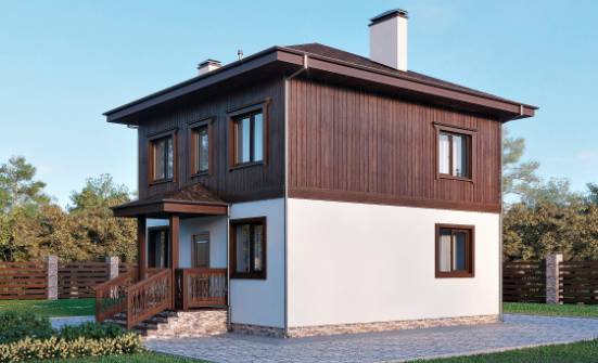 100-006-Л Проект двухэтажного дома, современный домик из пеноблока Нефтеюганск | Проекты домов от House Expert