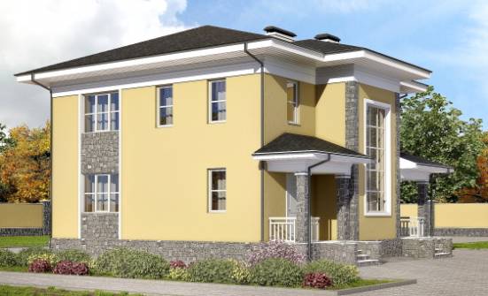 155-011-Л Проект двухэтажного дома, доступный домик из блока Урай | Проекты домов от House Expert