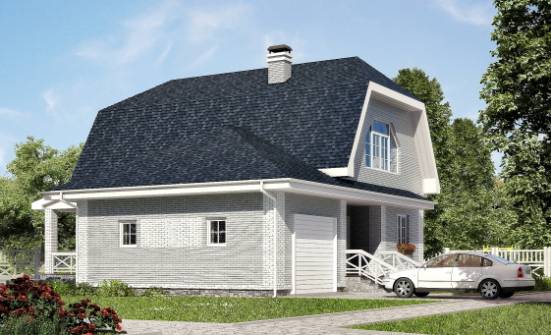 160-006-Л Проект двухэтажного дома с мансардным этажом и гаражом, простой домик из газобетона Урай | Проекты домов от House Expert