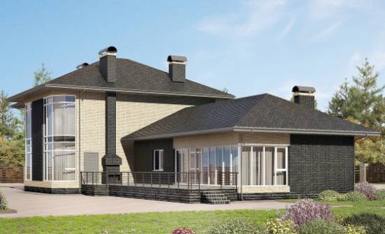 305-003-Л Проект двухэтажного дома, большой домик из твинблока Ханты-Мансийск | Проекты домов от House Expert