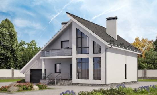200-007-Л Проект двухэтажного дома с мансардой, гараж, современный дом из бризолита Нефтеюганск | Проекты домов от House Expert