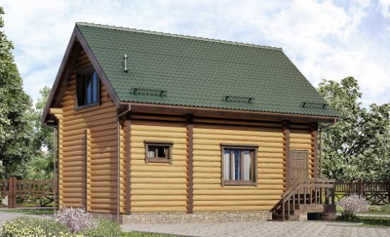 080-003-П Проект двухэтажного дома мансардой, экономичный коттедж из бревен Нефтеюганск | Проекты домов от House Expert