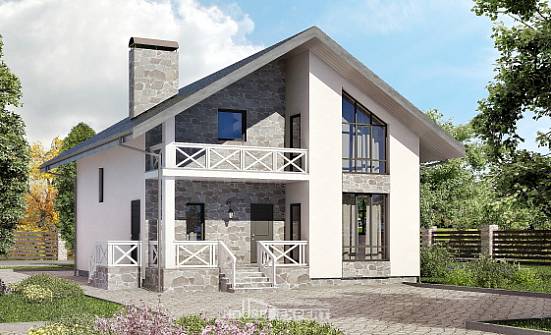 155-001-Л Проект двухэтажного дома мансардный этаж и гаражом, современный домик из твинблока Мегион | Проекты домов от House Expert