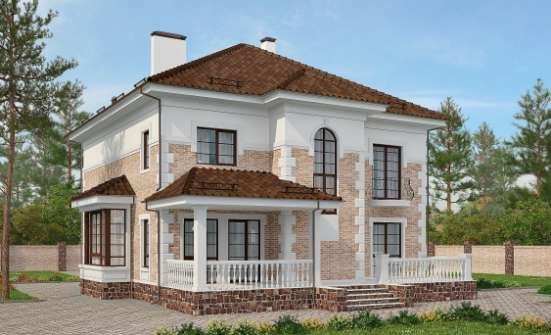 220-008-П Проект двухэтажного дома, современный дом из кирпича Нижневартовск | Проекты домов от House Expert