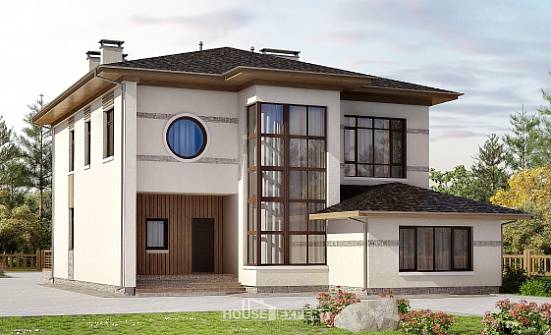 345-001-П Проект двухэтажного дома, просторный загородный дом из пеноблока Пыть-Ях | Проекты домов от House Expert