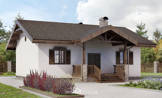 090-002-П Проект одноэтажного дома, современный домик из кирпича Мегион | Проекты домов от House Expert