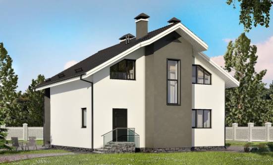 150-005-Л Проект двухэтажного дома с мансардой, небольшой дом из арболита Радужный | Проекты домов от House Expert
