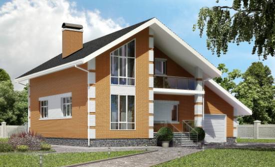190-006-П Проект двухэтажного дома с мансардой, гараж, красивый домик из твинблока Урай | Проекты домов от House Expert