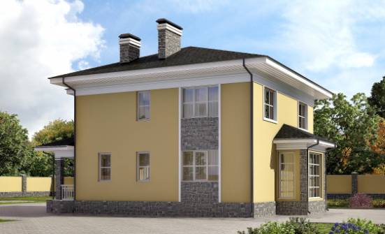 155-011-Л Проект двухэтажного дома, доступный домик из блока Урай | Проекты домов от House Expert