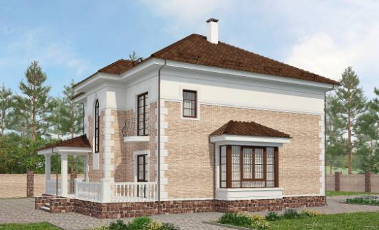 220-008-П Проект двухэтажного дома, современный дом из кирпича Нижневартовск | Проекты домов от House Expert