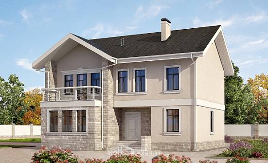 170-008-Л Проект двухэтажного дома, бюджетный коттедж из керамзитобетонных блоков Когалым | Проекты домов от House Expert