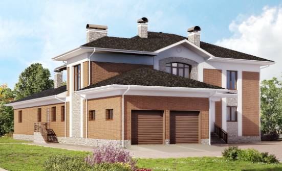 520-002-Л Проект трехэтажного дома, гараж, просторный загородный дом из поризованных блоков Ханты-Мансийск | Проекты домов от House Expert
