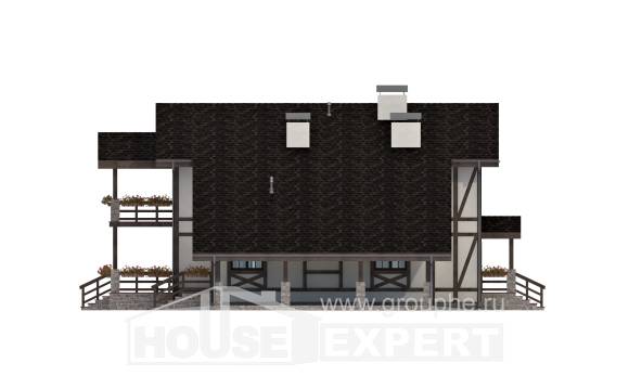 250-002-Л Проект двухэтажного дома мансардой, гараж, просторный домик из кирпича, Радужный
