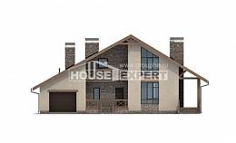 265-001-Л Проект двухэтажного дома с мансардой, гараж, уютный загородный дом из газобетона, Лангепас