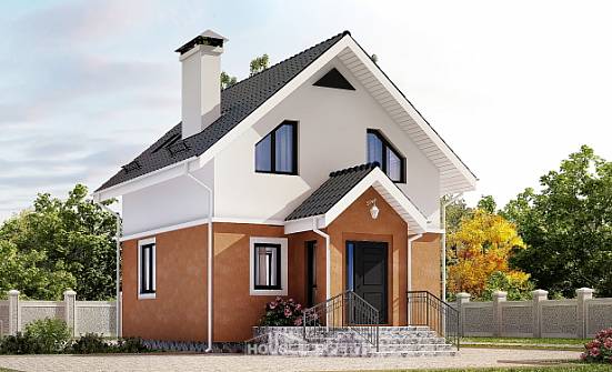 070-001-Л Проект двухэтажного дома мансардный этаж, уютный коттедж из бризолита Радужный | Проекты домов от House Expert