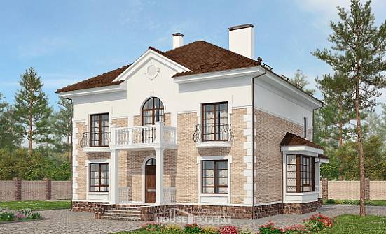 220-008-П Проект двухэтажного дома, красивый загородный дом из кирпича, Белоярский