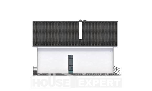 170-006-П Проект двухэтажного дома мансардой, простой домик из пеноблока, Радужный