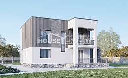 150-017-П Проект двухэтажного дома, простой коттедж из газосиликатных блоков, Нягань