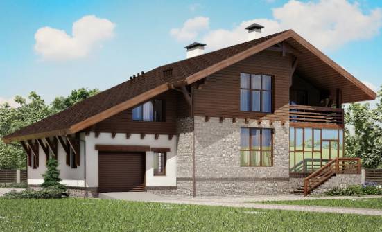 420-001-П Проект трехэтажного дома с мансардой, гараж, современный дом из кирпича, Нижневартовск