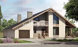 265-001-Л Проект двухэтажного дома мансардой, гараж, огромный дом из твинблока, Когалым
