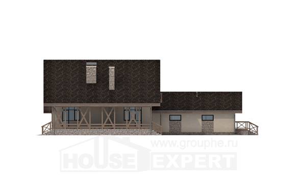 265-001-Л Проект двухэтажного дома с мансардным этажом, гараж, огромный домик из газосиликатных блоков, Радужный