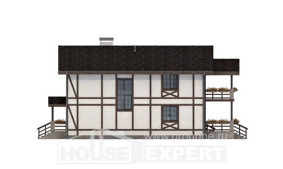 250-002-Л Проект двухэтажного дома мансардный этаж и гаражом, просторный домик из кирпича, Югорск