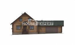 270-002-П Проект двухэтажного дома с мансардой, гараж, большой коттедж из бревен, Покачи