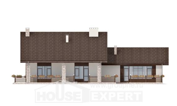 480-001-Л Проект двухэтажного дома мансардой, огромный дом из блока, Радужный