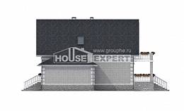 200-009-П Проект трехэтажного дома с мансардой и гаражом, простой загородный дом из керамзитобетонных блоков, Лангепас