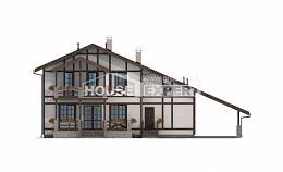 250-002-Л Проект двухэтажного дома мансардой, гараж, классический коттедж из кирпича, Ханты-Мансийск