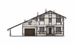 250-002-Л Проект двухэтажного дома мансардный этаж, гараж, уютный домик из кирпича, Радужный