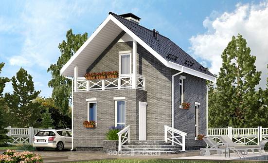 045-001-П Проект двухэтажного дома мансардой, экономичный загородный дом из поризованных блоков Лангепас | Проекты домов от House Expert
