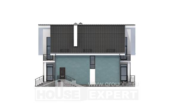 170-006-П Проект двухэтажного дома с мансардным этажом, скромный загородный дом из арболита, Нягань