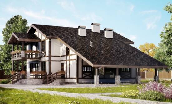 250-002-Л Проект двухэтажного дома мансардой и гаражом, красивый дом из кирпича, Нефтеюганск